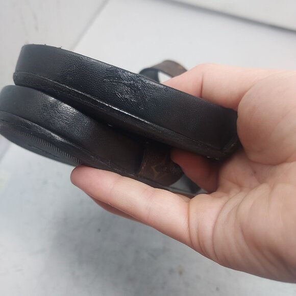 Louis Vuitton Brown Buckle Bom Dia Monogram Flat Slide Sandal - Picture 8 of 13